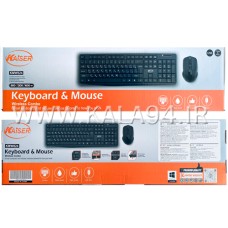 کیبورد و موس بی سیم KAISER KWM-824 ضد آب / وایرلس 2.4GHz / برد 10 متری / باطری کم مصرف / موس 3 کلید + DPI با 800DPI-1200DPI-1600DPI / کیبورد و موس با کلید و کلیک نرم با دقت و مقاومت بالا در ضرب مداوم / تک پک جعبه ای